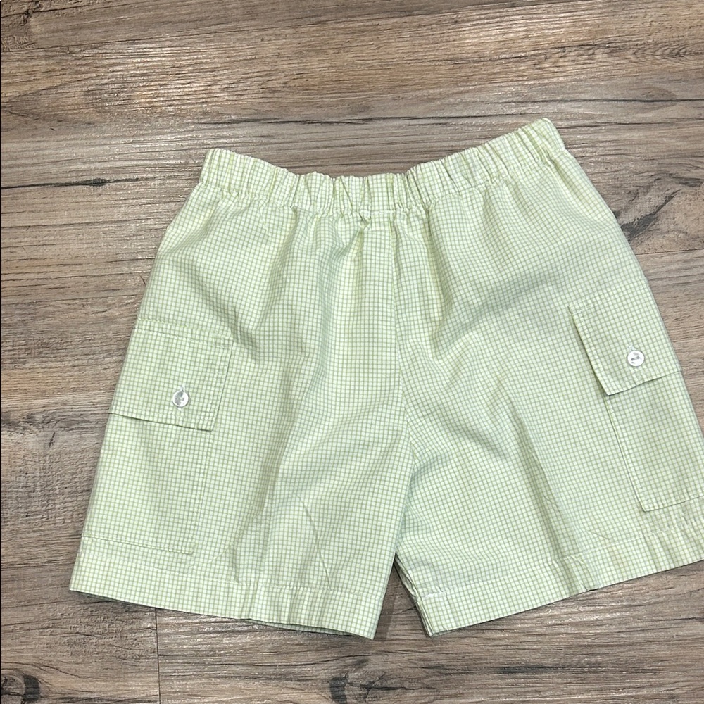 Handmade Boys’ Toddler Green Checkered Cargo Shorts